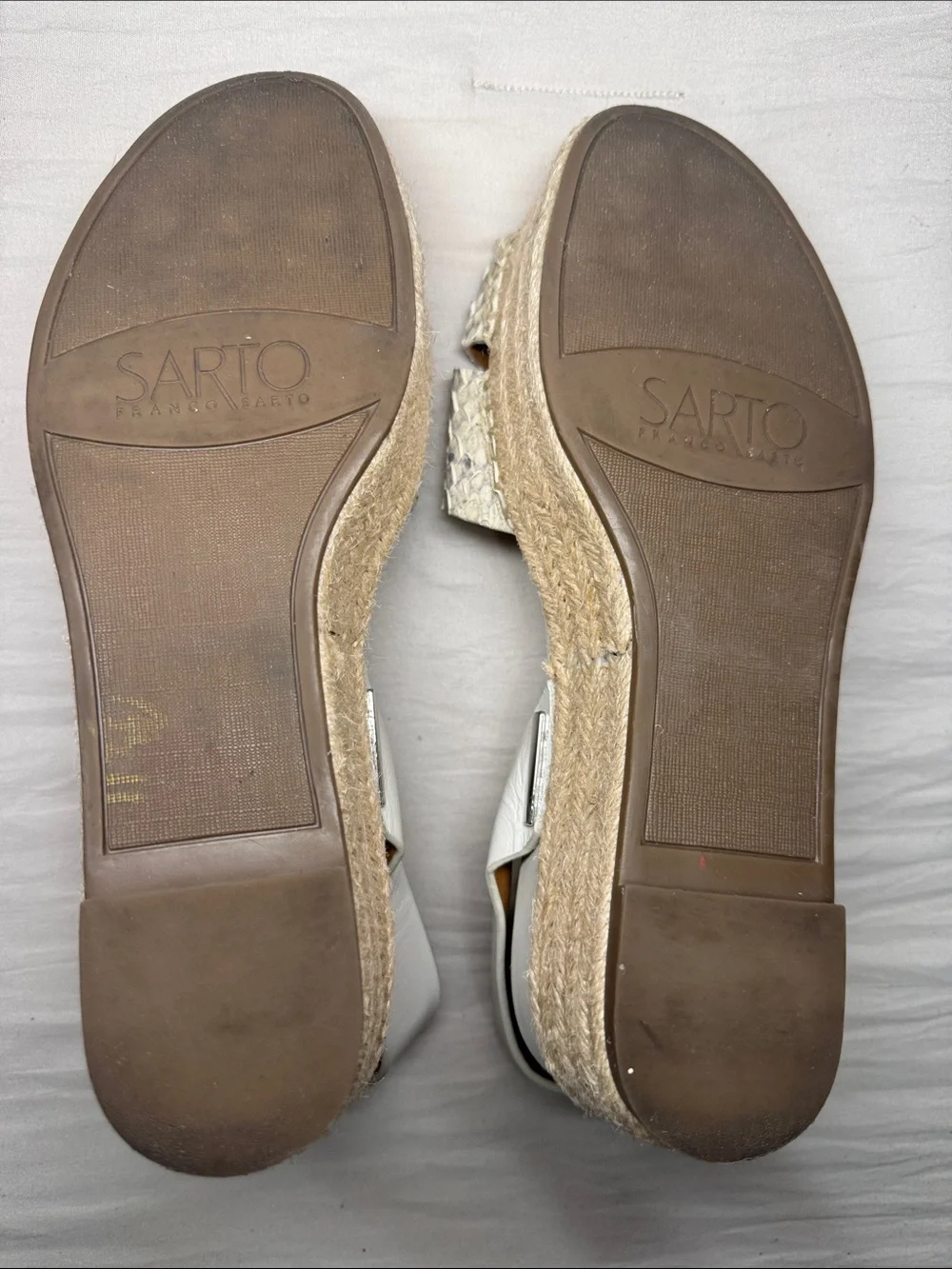 SARTO By Franco Sarto Cream Snake-Print Espadrille Sandals